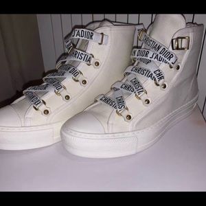Cristina Dior j’adior white high top sneakers